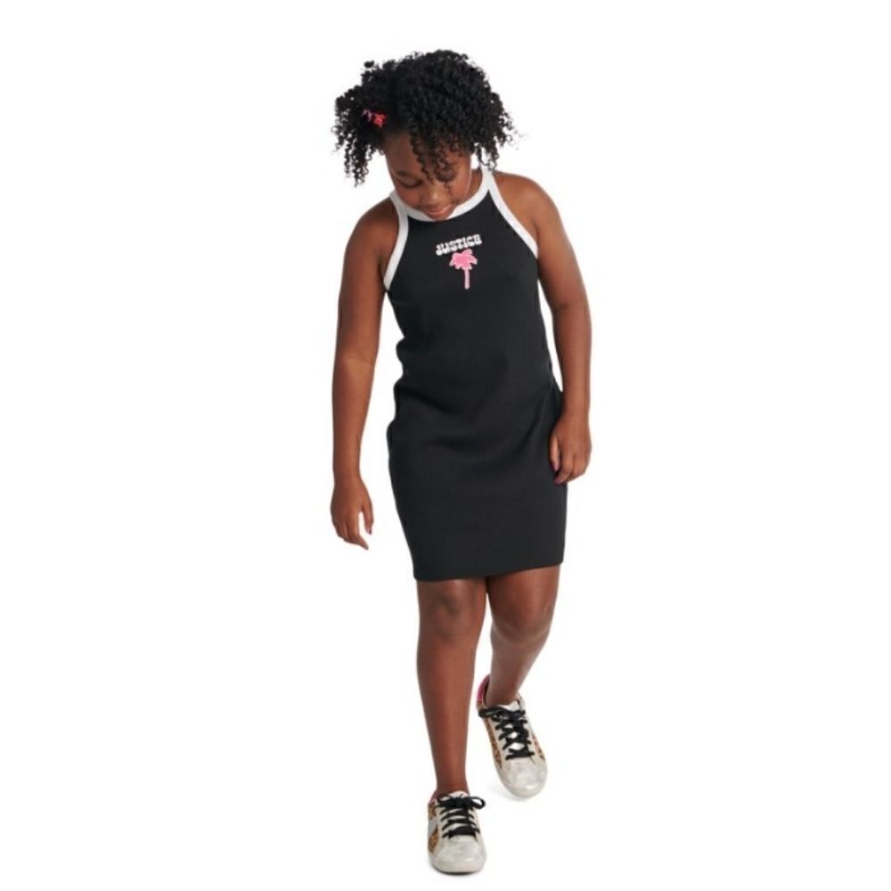 Justice Girls High Neck Ribbed Dress